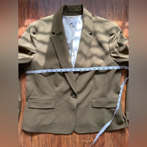 Nine West Olive Green Size 16 Blazer Structured Suit Jacket Professional Work - Picture 6 of 6